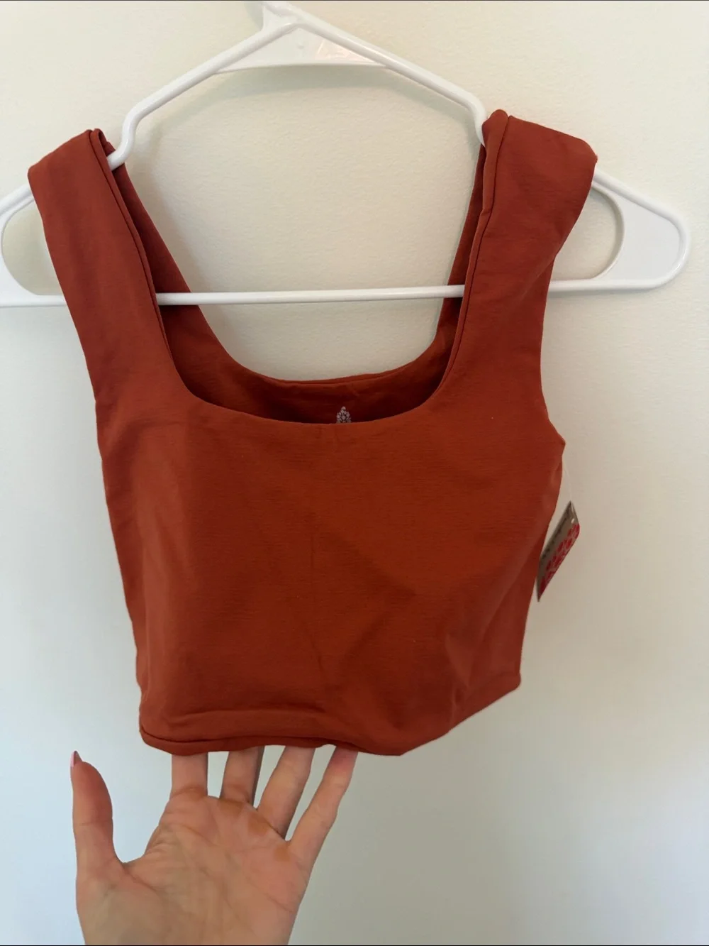 Free People Rust Square-Neck Crop Tank